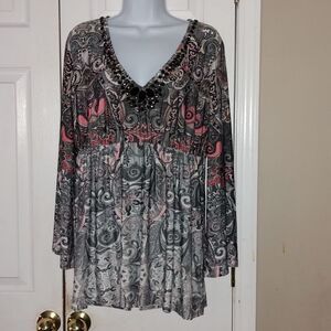 Boston Proper  embellished collar tunic Sz L